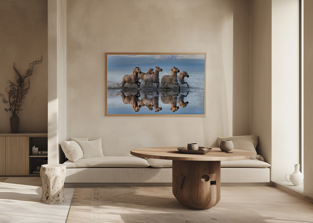 Horses and reflection | Poster
