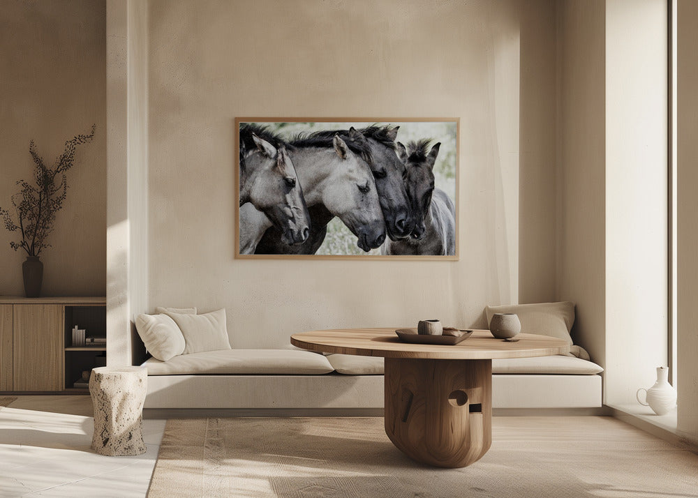 Four Konik Horses | Poster