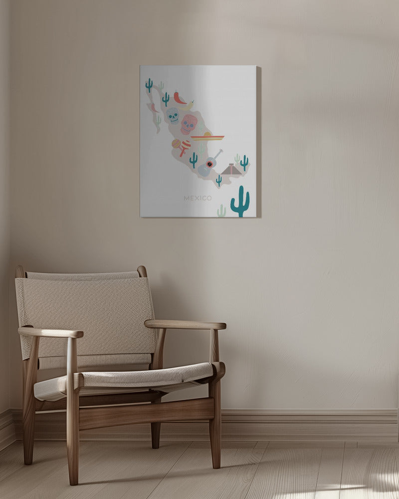 Mexico Map No 1 | Canvas