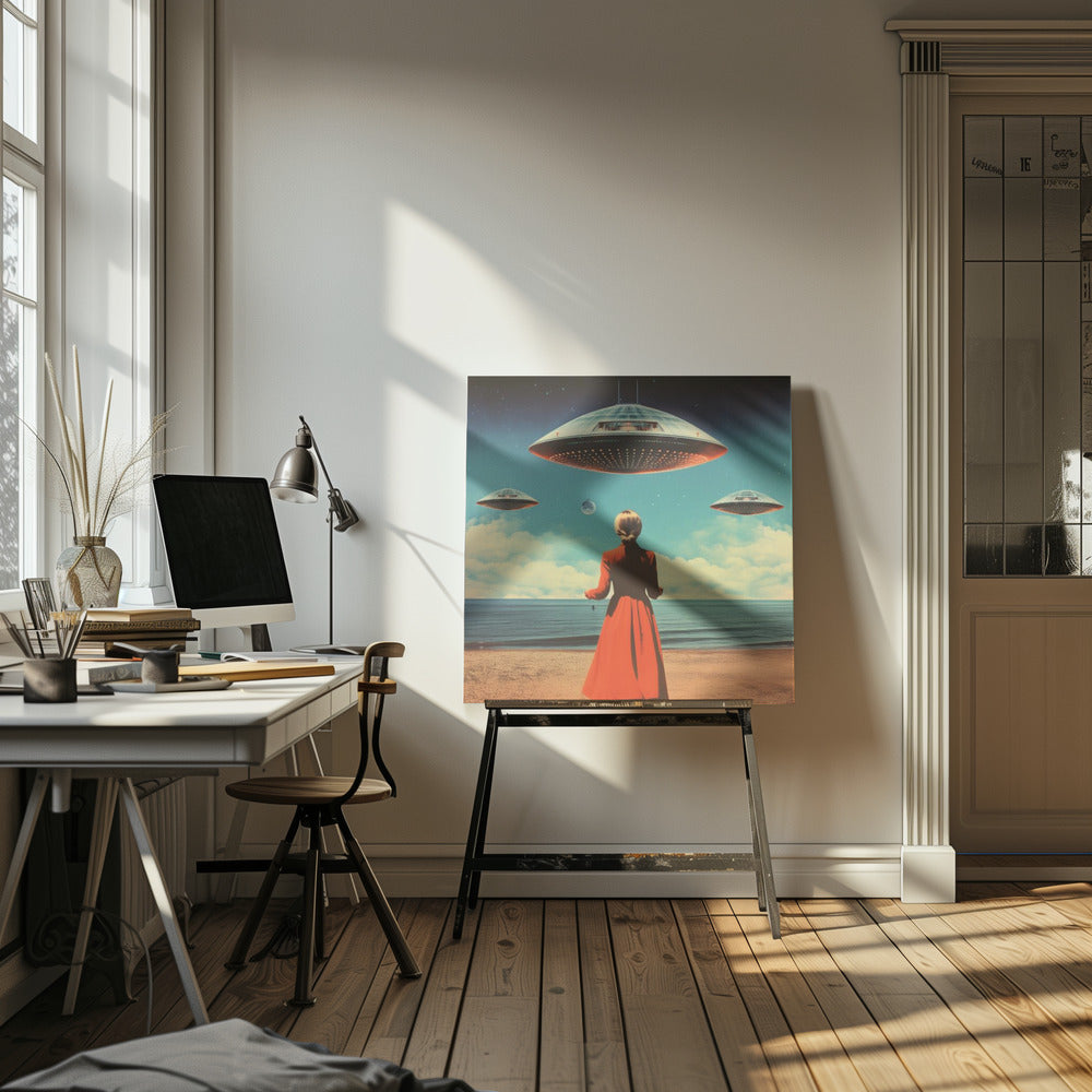 UFO-Himmel-Collage-Kunst | Leinwand-Bilder