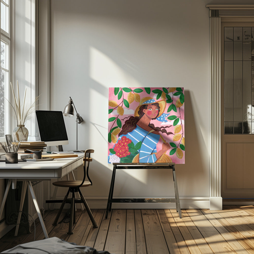 Portrait woman in Amalfi coast Italy | Canvas