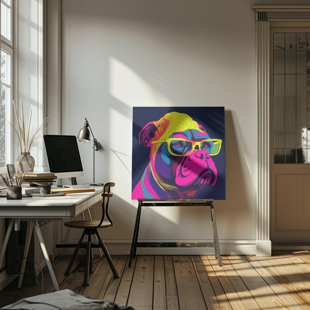Hunde-Neon-Vibes | Leinwand