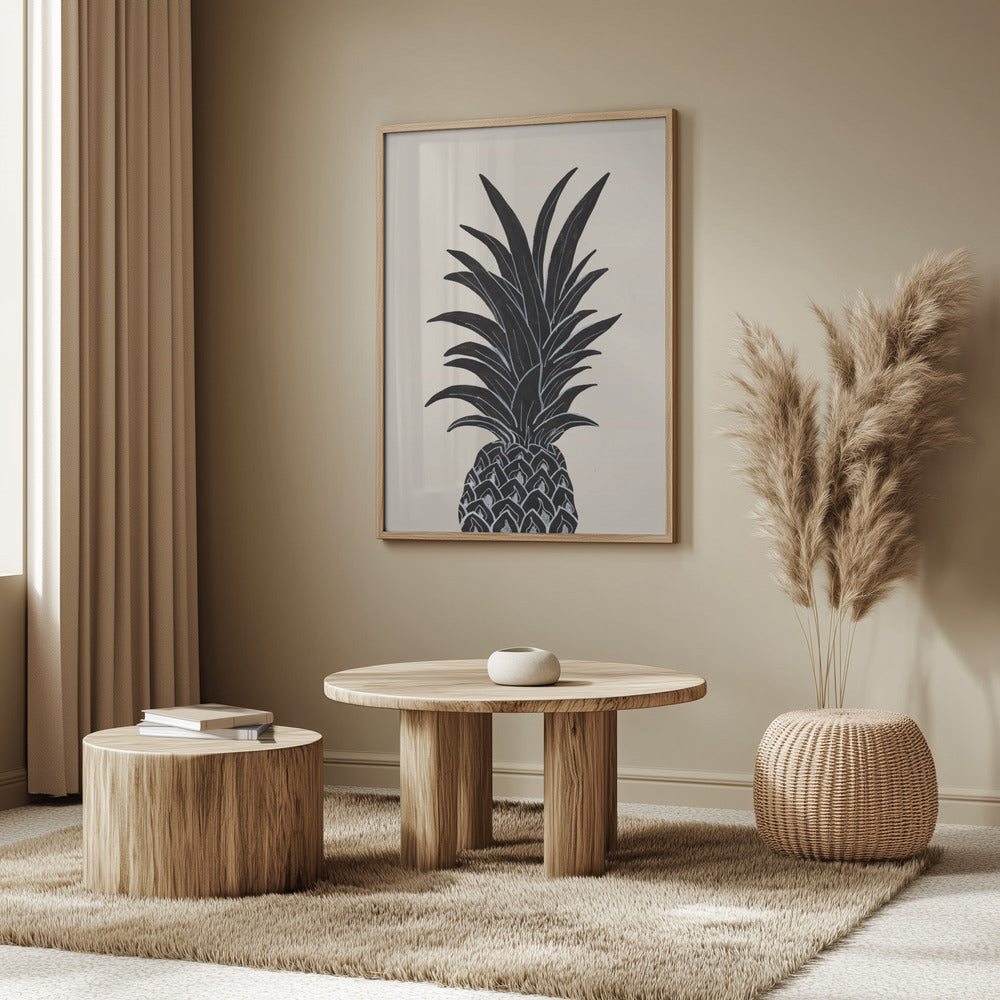 Sort Ananas | Plakater - Kunsttryk