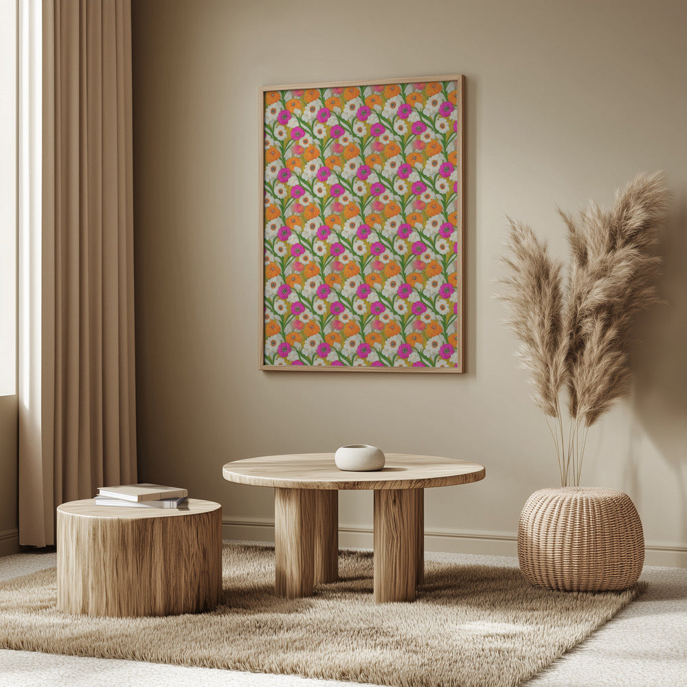 Florale Harmonie-Steppdecke | Poster