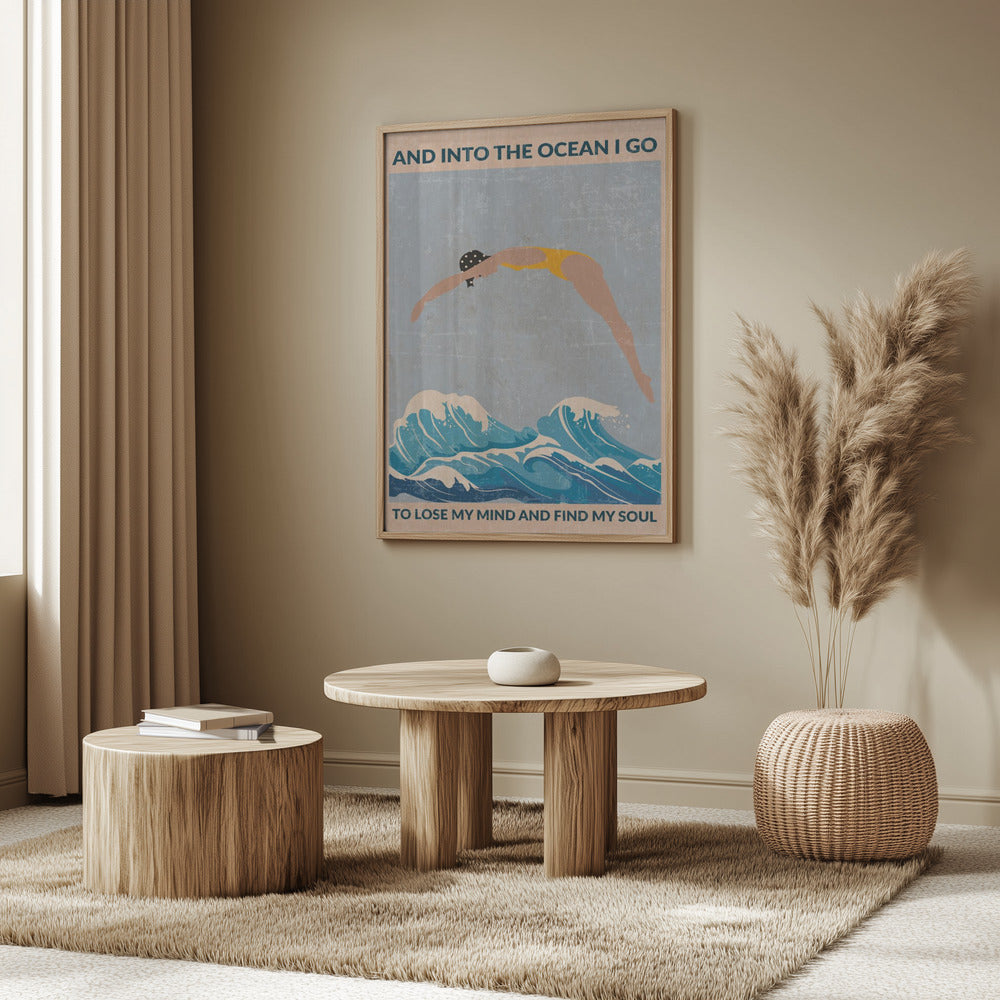 Into the Ocean (blau) Standard-Wandkunst | Poster