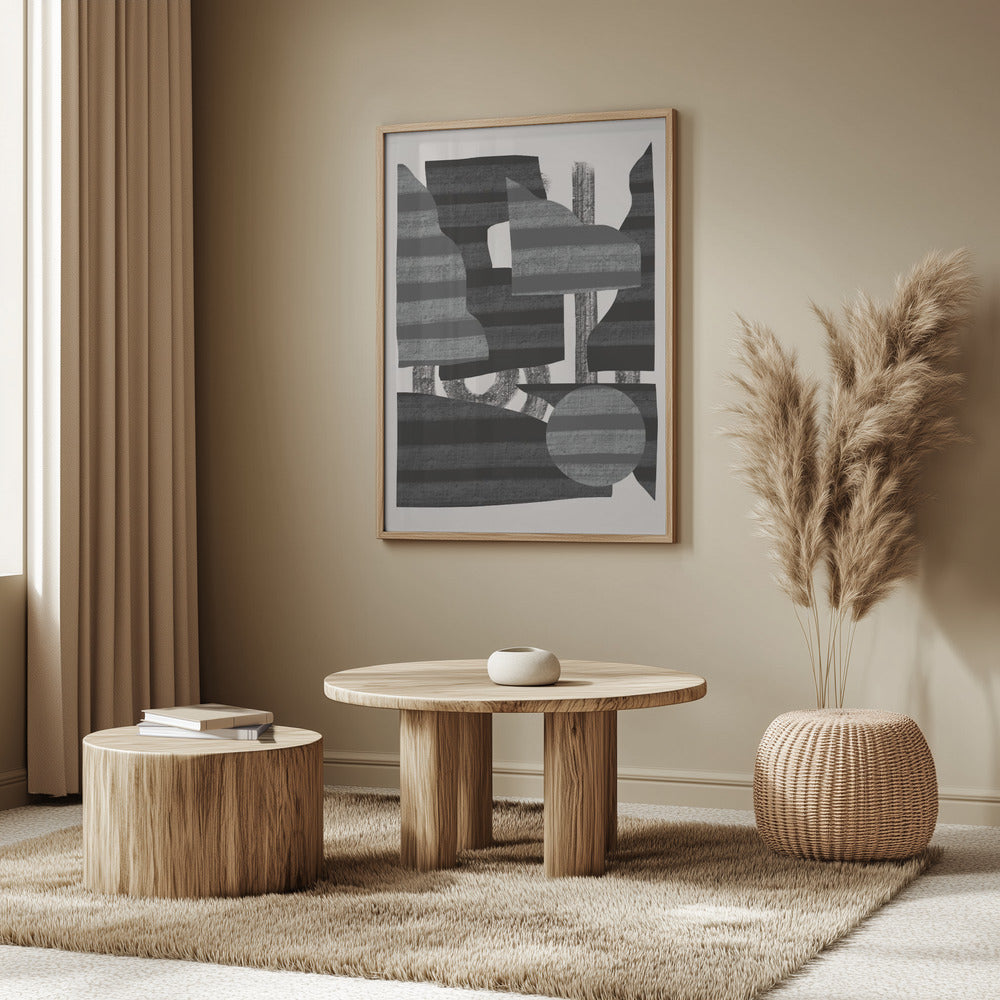 Abstrakte Streifen-Minimalcollage 26 | Poster