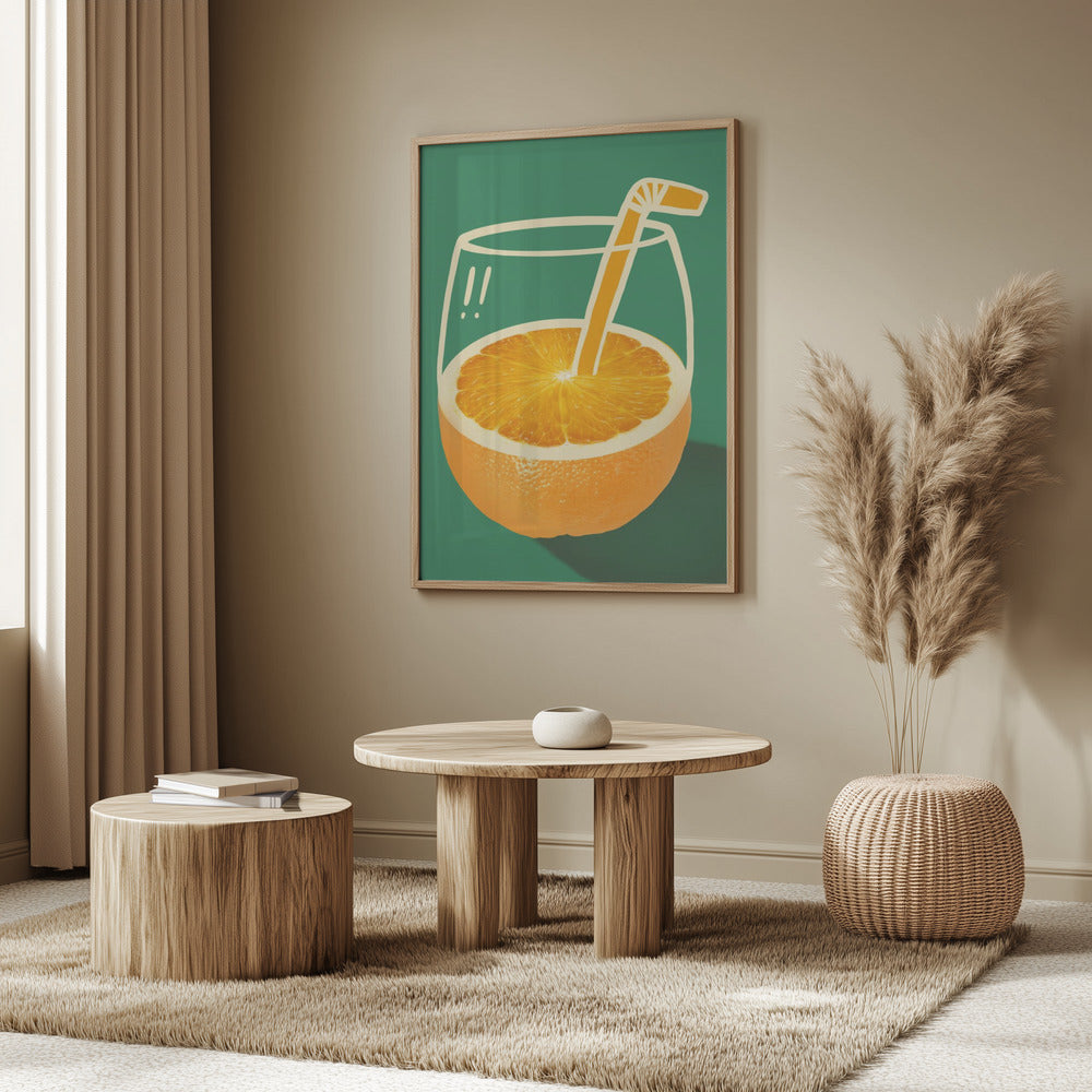 Vibrant Orange Cleverly Illustrated | Poster