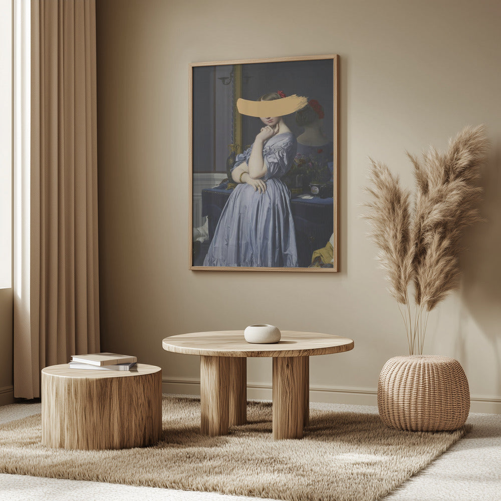 Classic Oil Painting and Yellow Splash | Poster