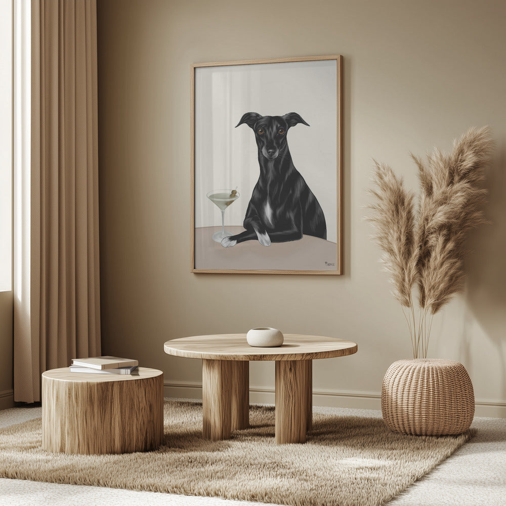 Classy Greyhound with Martini | Poster