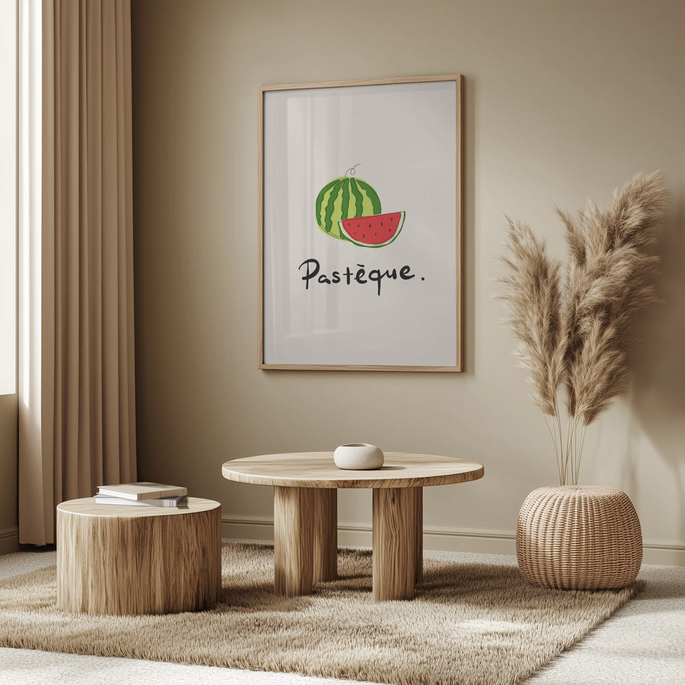 Moderne französische Obstkollektion "Wassermelone / Pastèque" | Poster