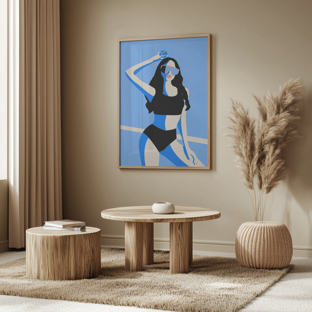 Blaues Sportmädchen | Poster