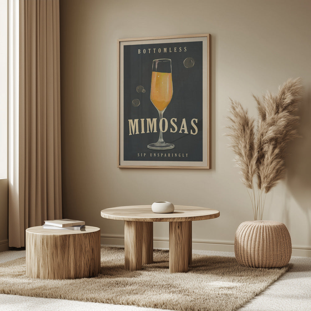 Bottomless Mimosas Art Deco Cocktail Bar Art | Poster