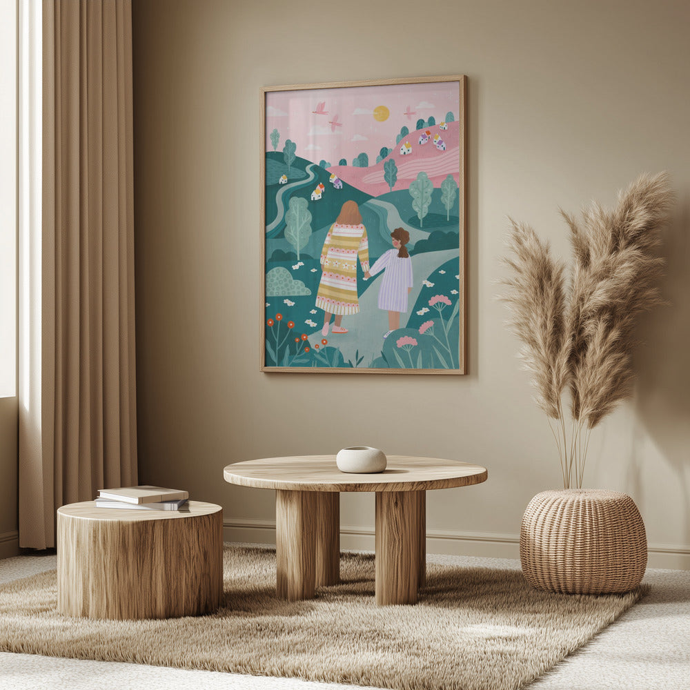 Mutter Tochter in der Natur | Poster