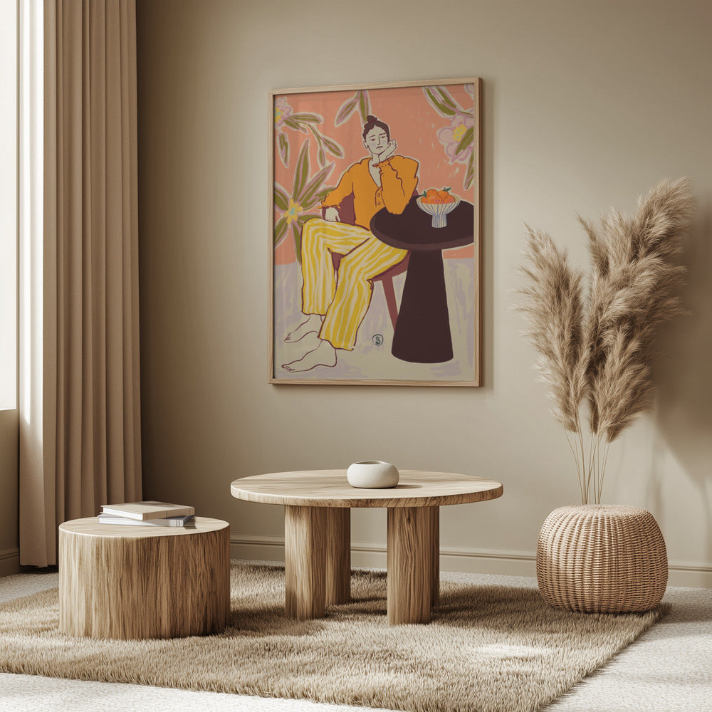 Frau mit Orangen | Poster