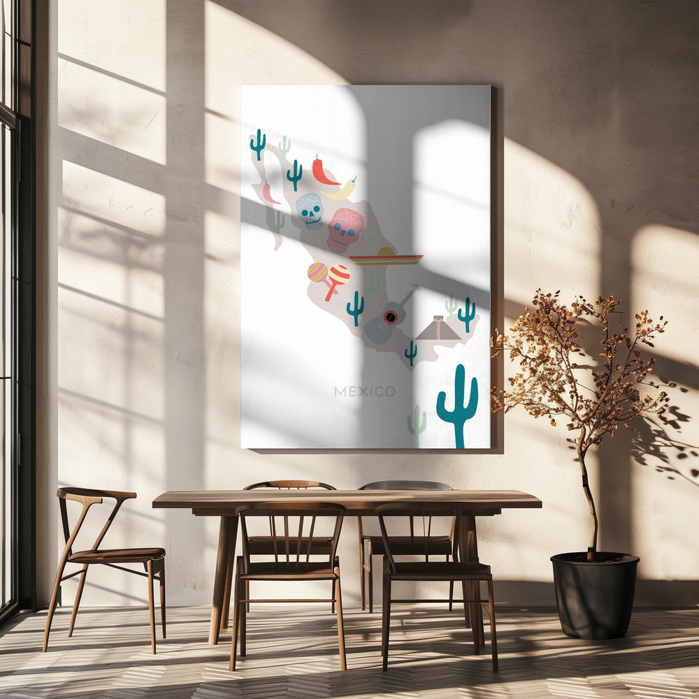 Mexico Map No 1 | Canvas