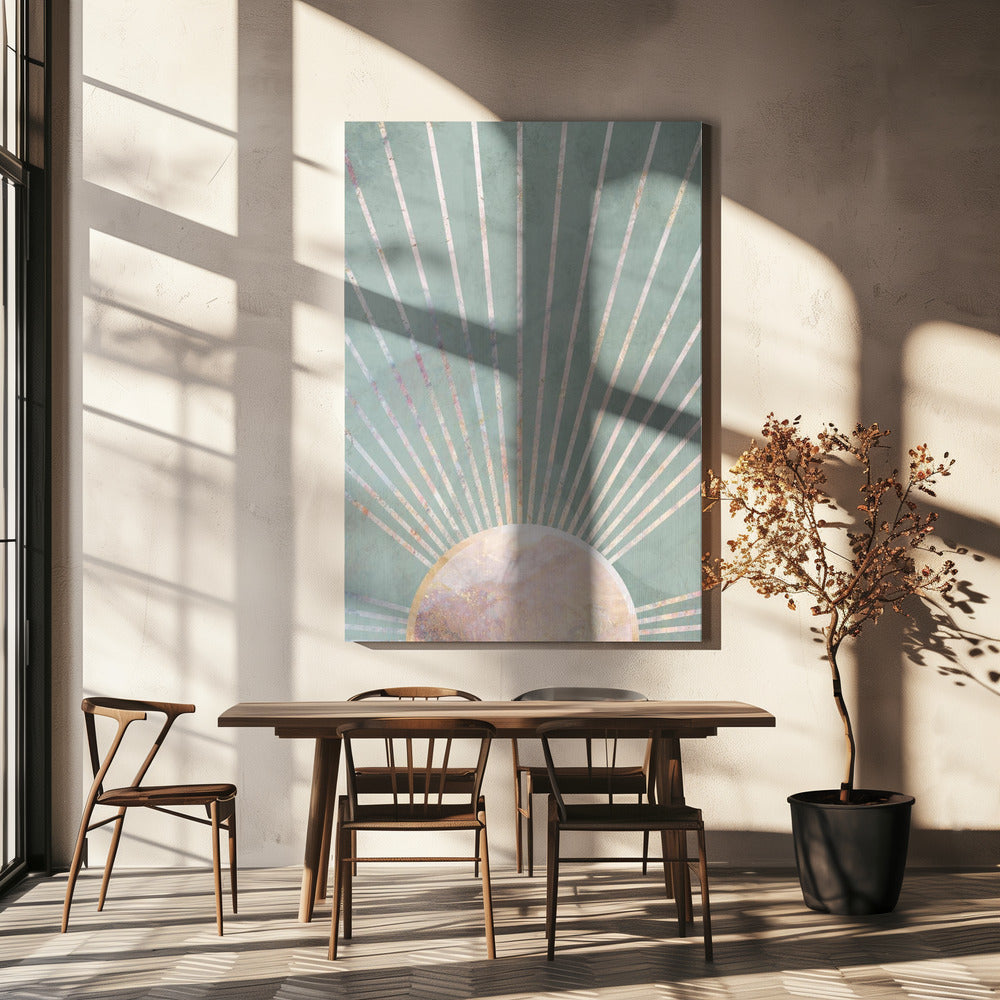 Sage Green Boho Sun | Canvas