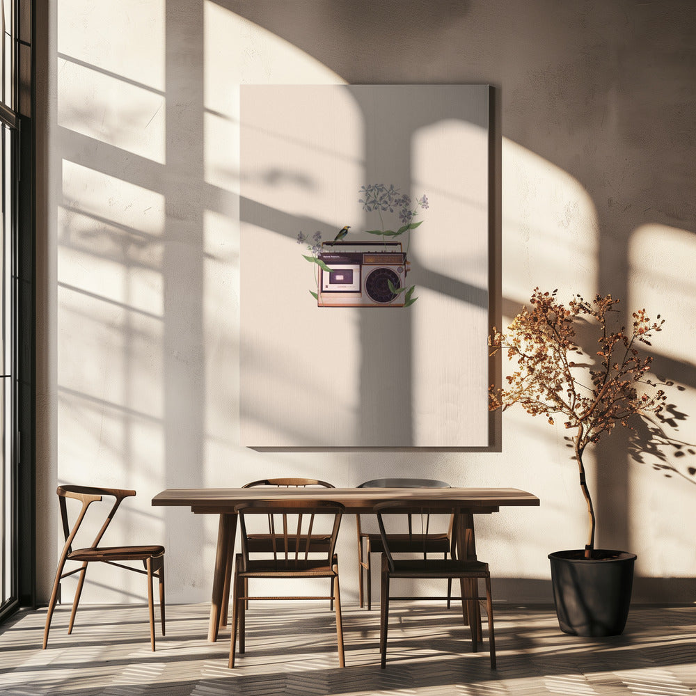 Floral vintage radio | Canvas
