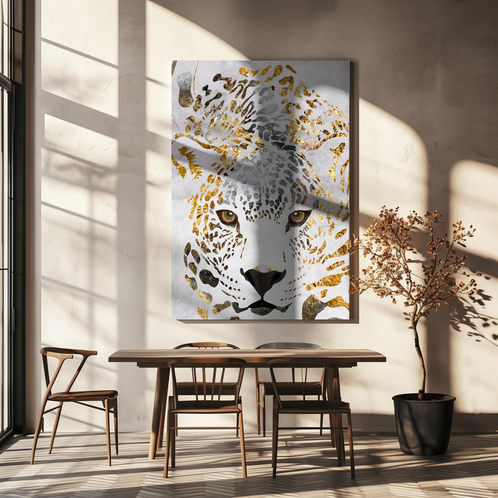 Grunge jaguar gold | Leinwand-Bilder