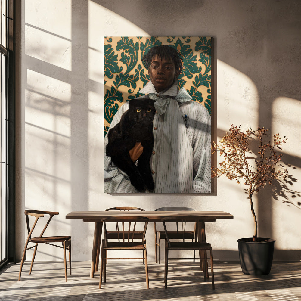 Signore con gatto | Stampe su Tela