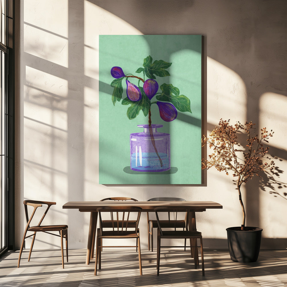 Feigenzweig in Vase | Leinwand-Bilder