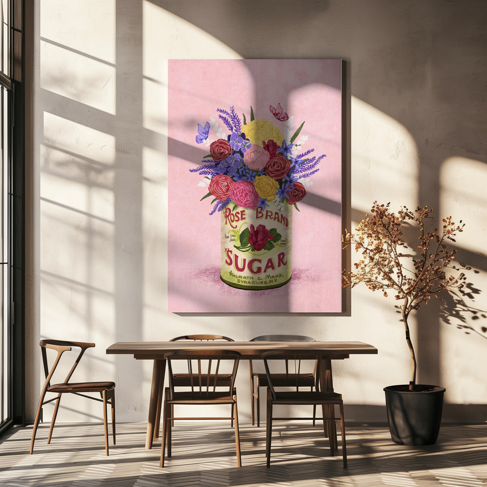 Blomster i en vintageboks | Lerretsbilder