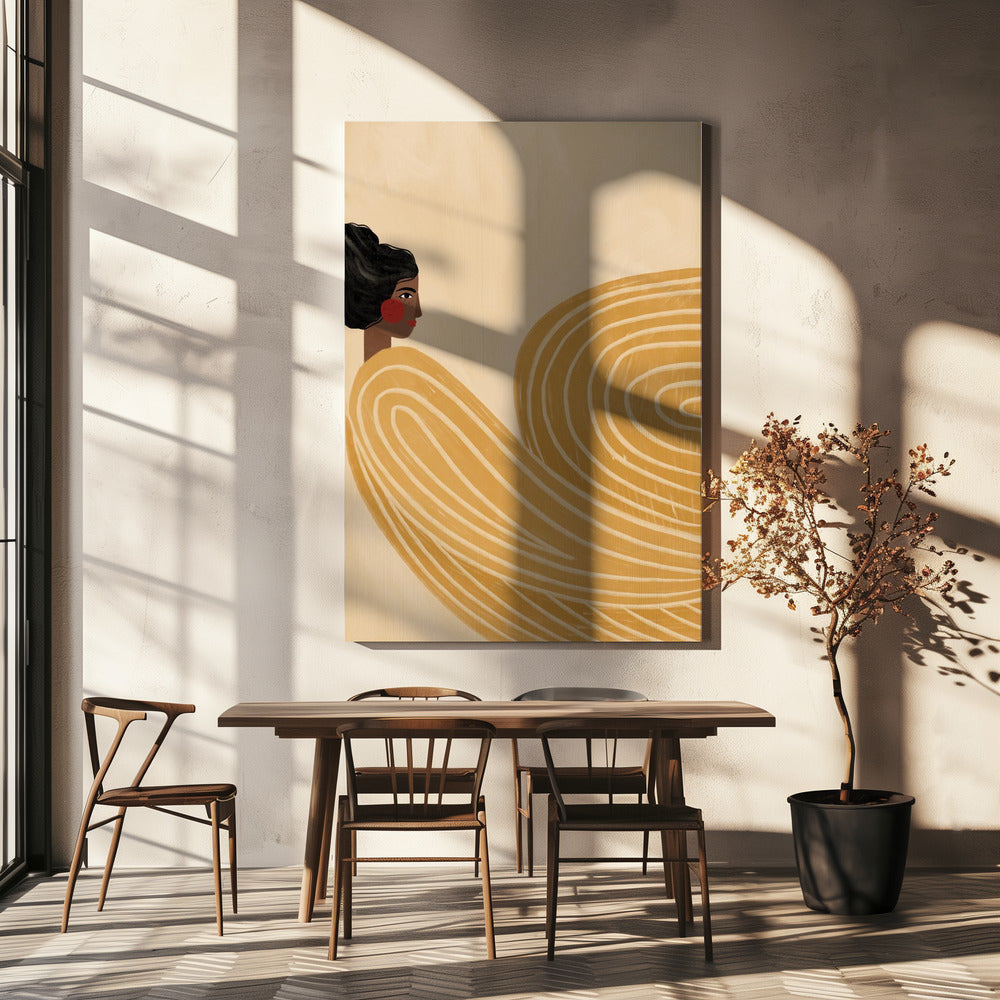 The Woman With the Yellow Stripes | Canvas