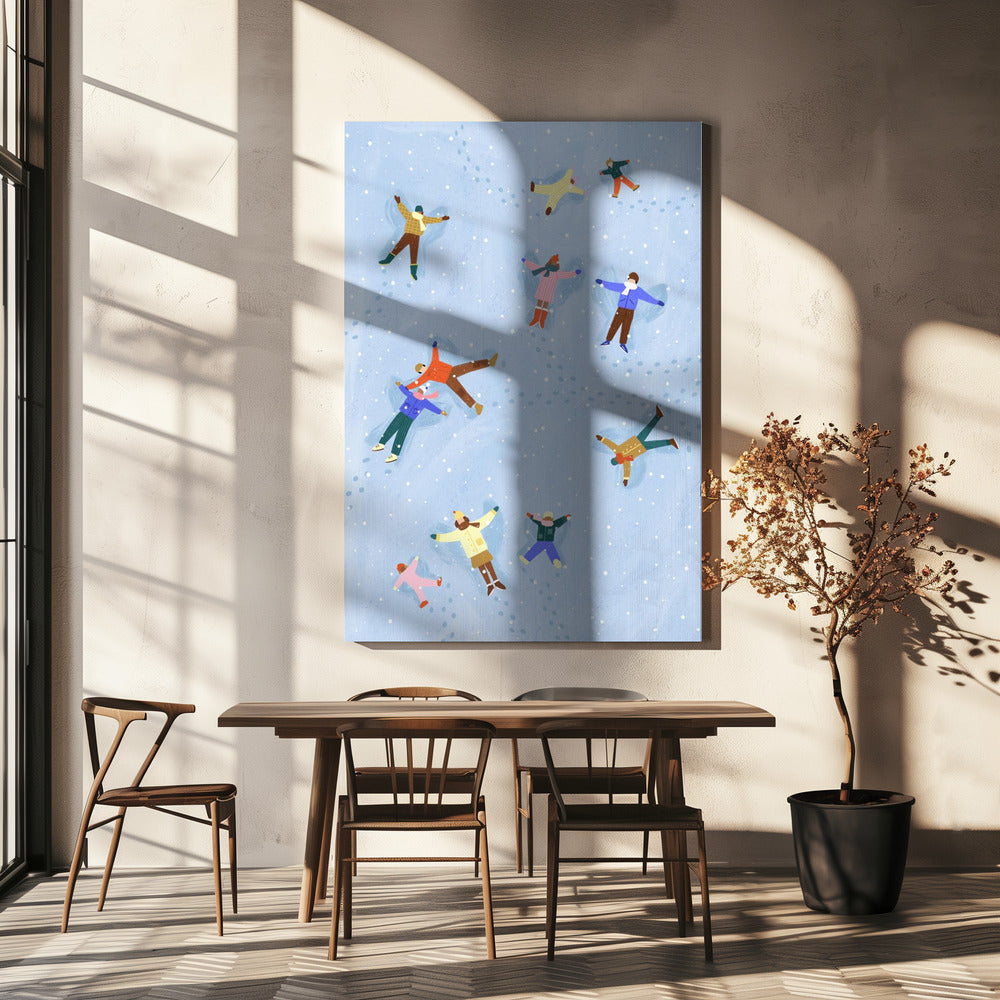 Freude an verschneiten Engeln | Leinwand-Bilder