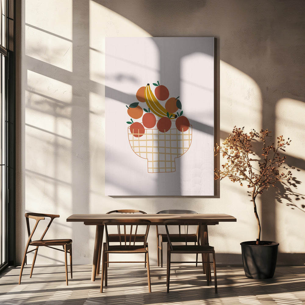 Bunte Obstschale | Leinwand