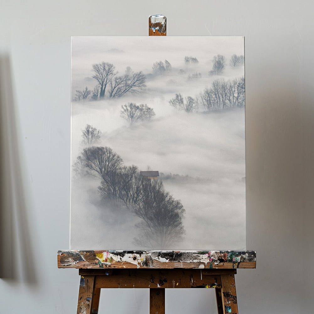 Trees in the fog | Canvas