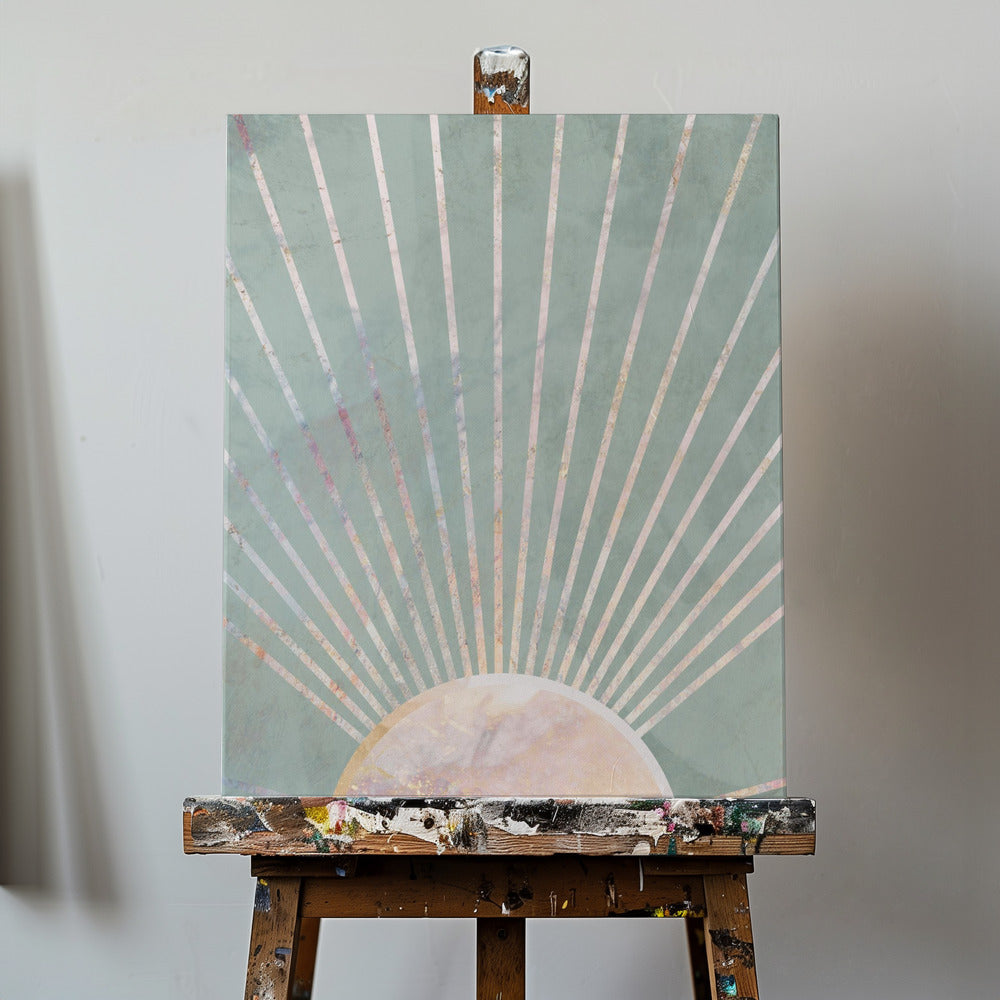 Sage Green Boho Sun | Canvas