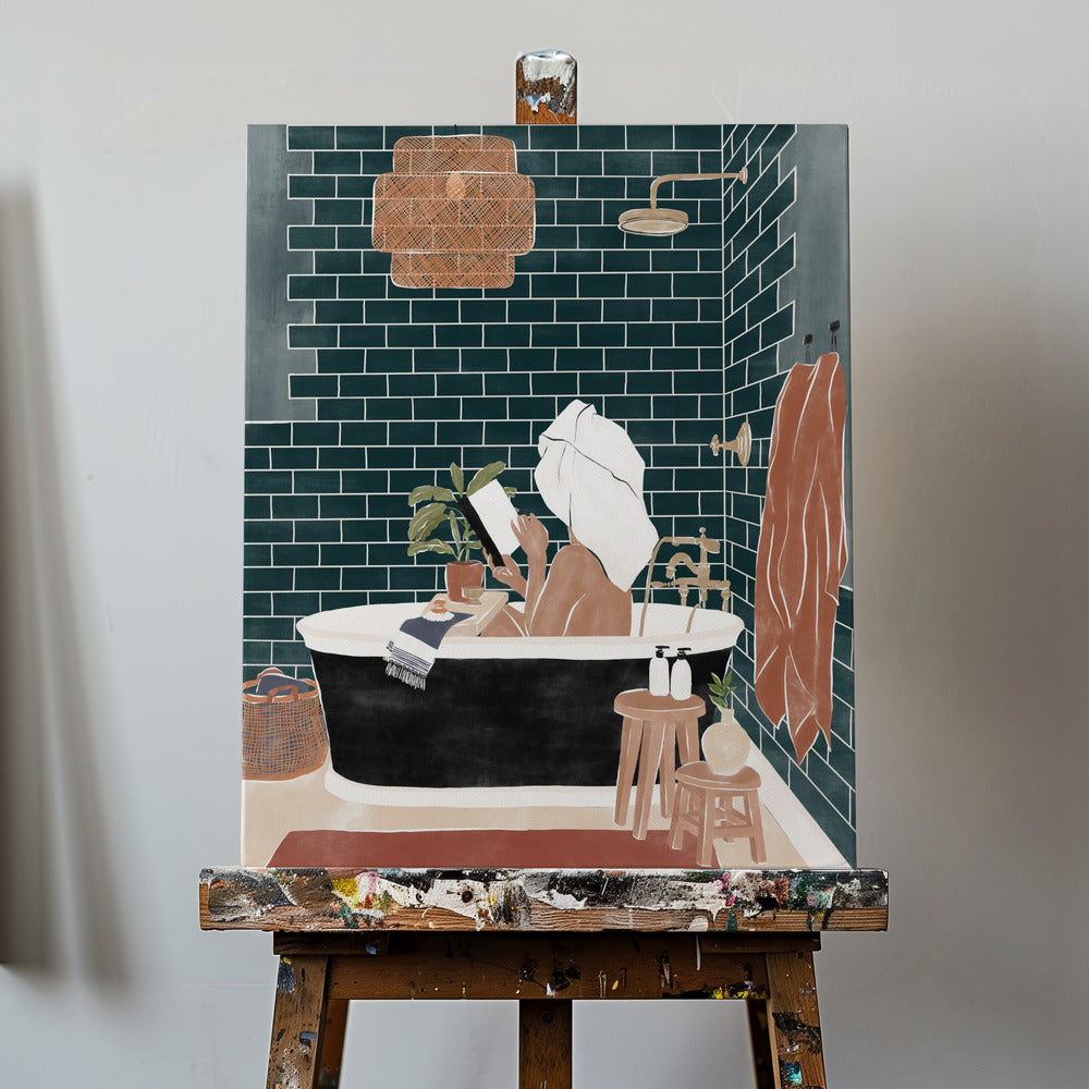Ragazza del bagno | Stampe su Tela
