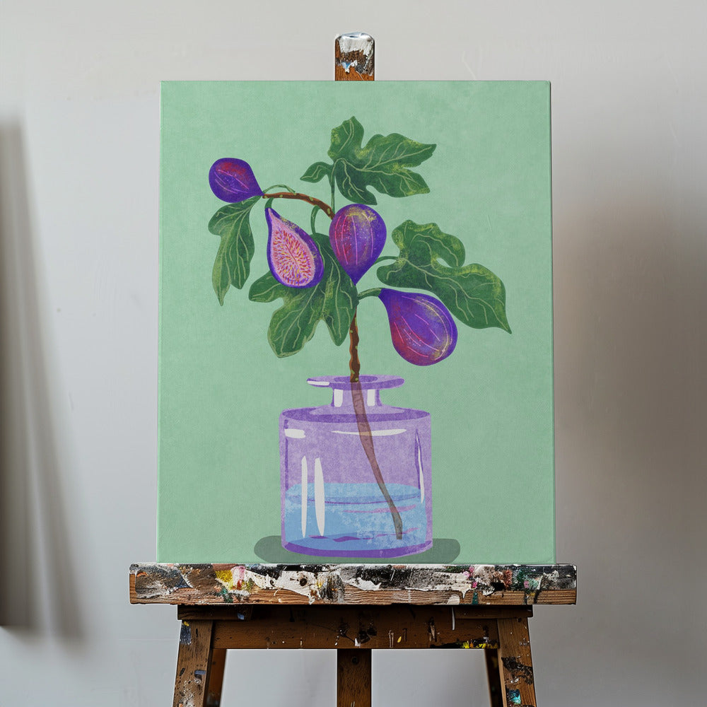 Feigenzweig in Vase | Leinwand-Bilder