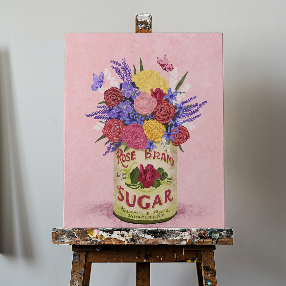 Blomster i en vintageboks | Lerretsbilder