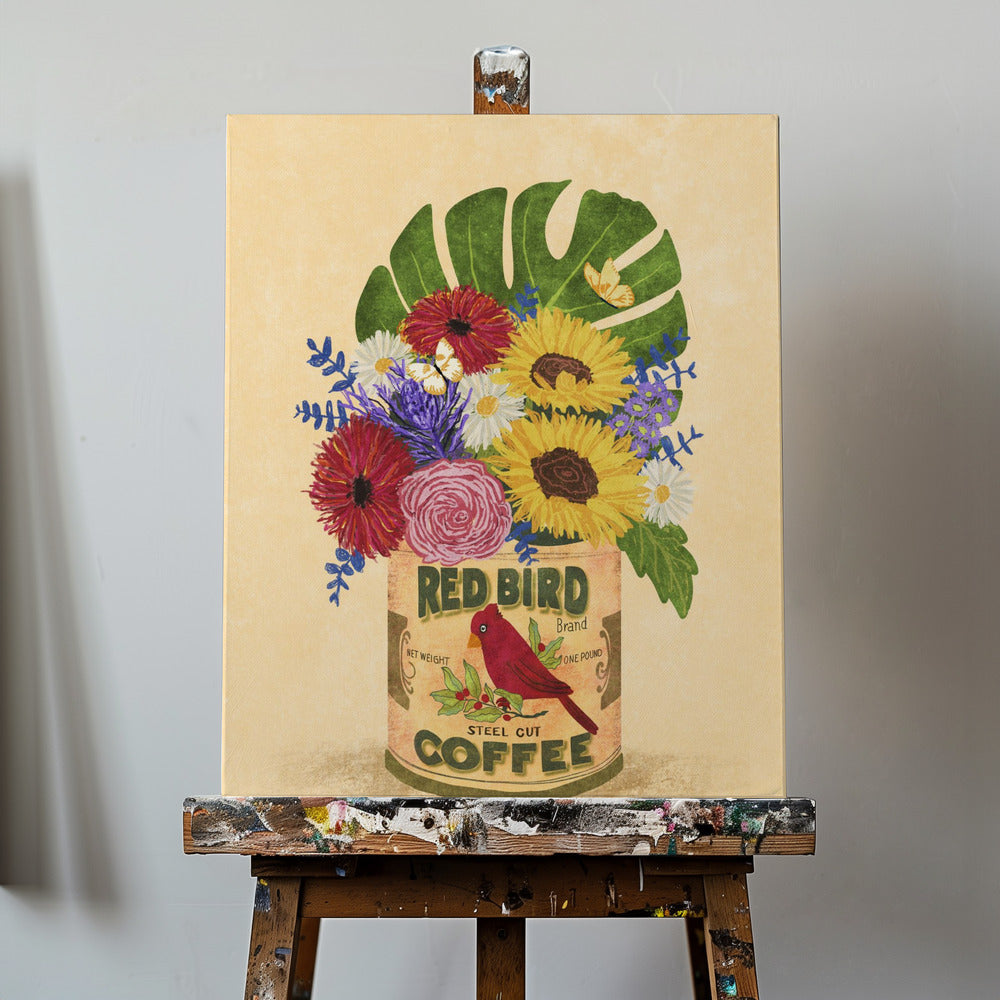 Flores en una lata de café vintage | Impresiones en Lienzo