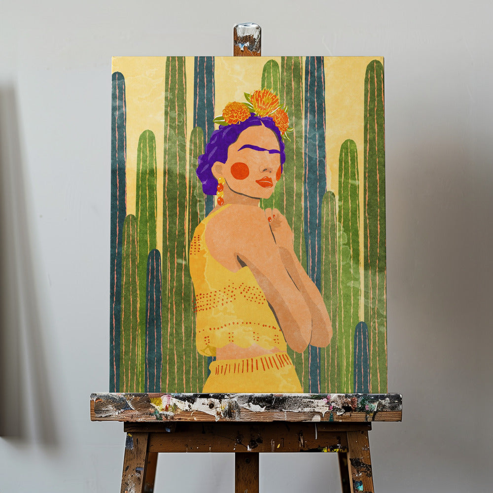 Frida und Kakteen | Leinwand-Bilder