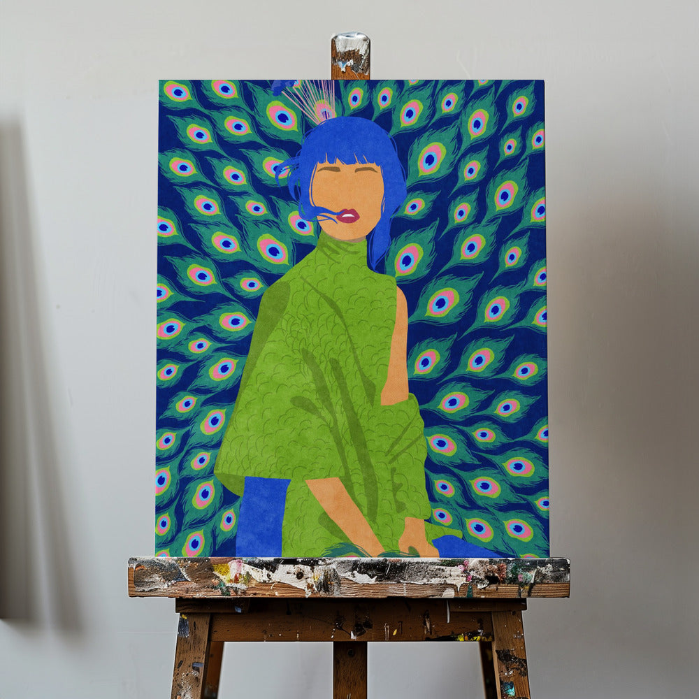 peacock woman | Canvas