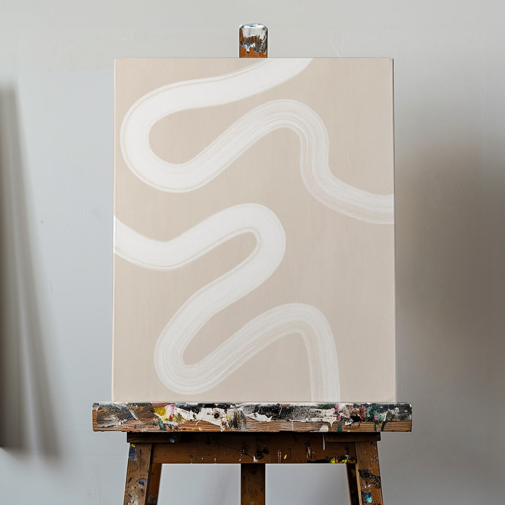 Dibujo de una línea beige | Impresiones en Lienzo
