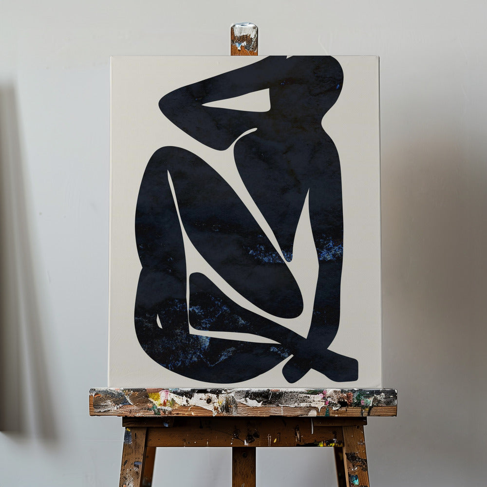 Dunkelblaue Frau | Leinwand-Bilder