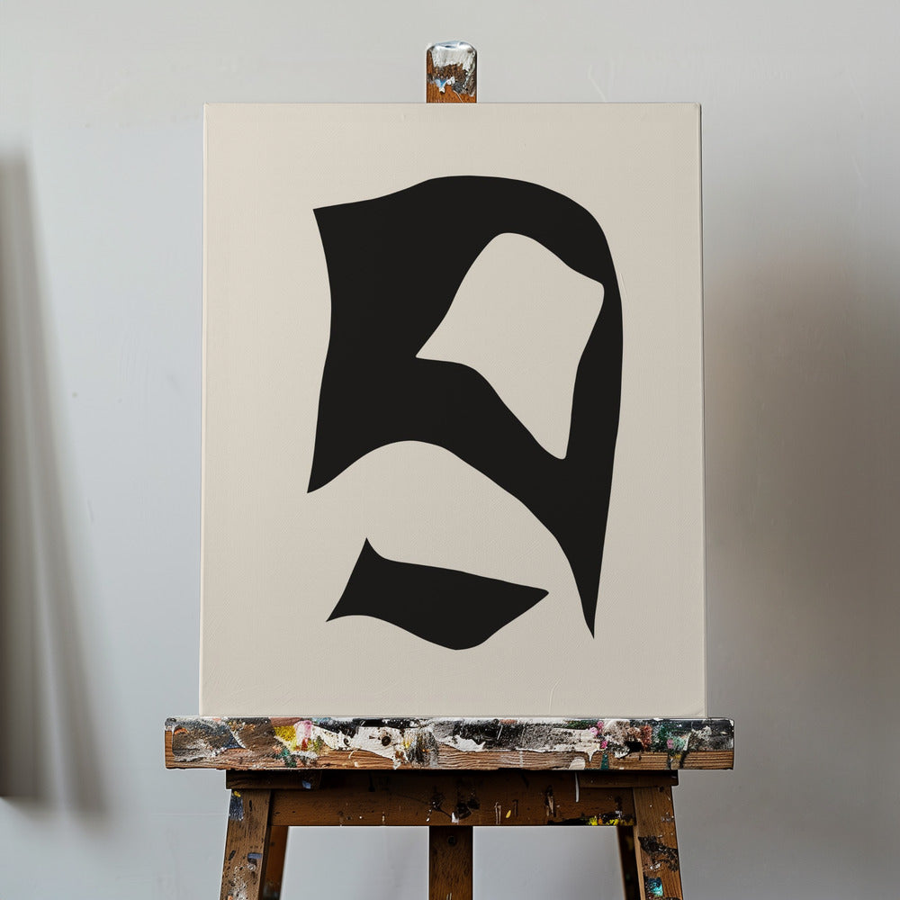 Distorted Black Cut Out | Canvas