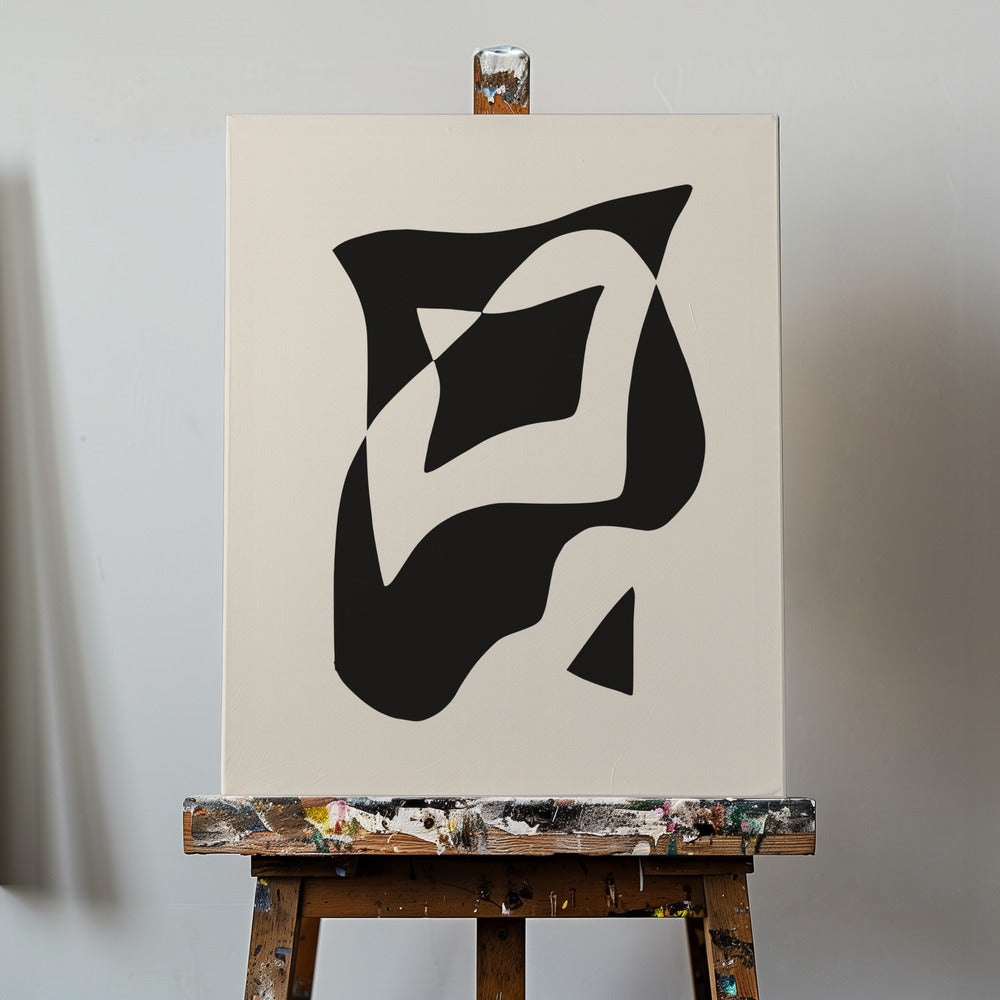 Bold Black And White Geometric Composition | Canvas