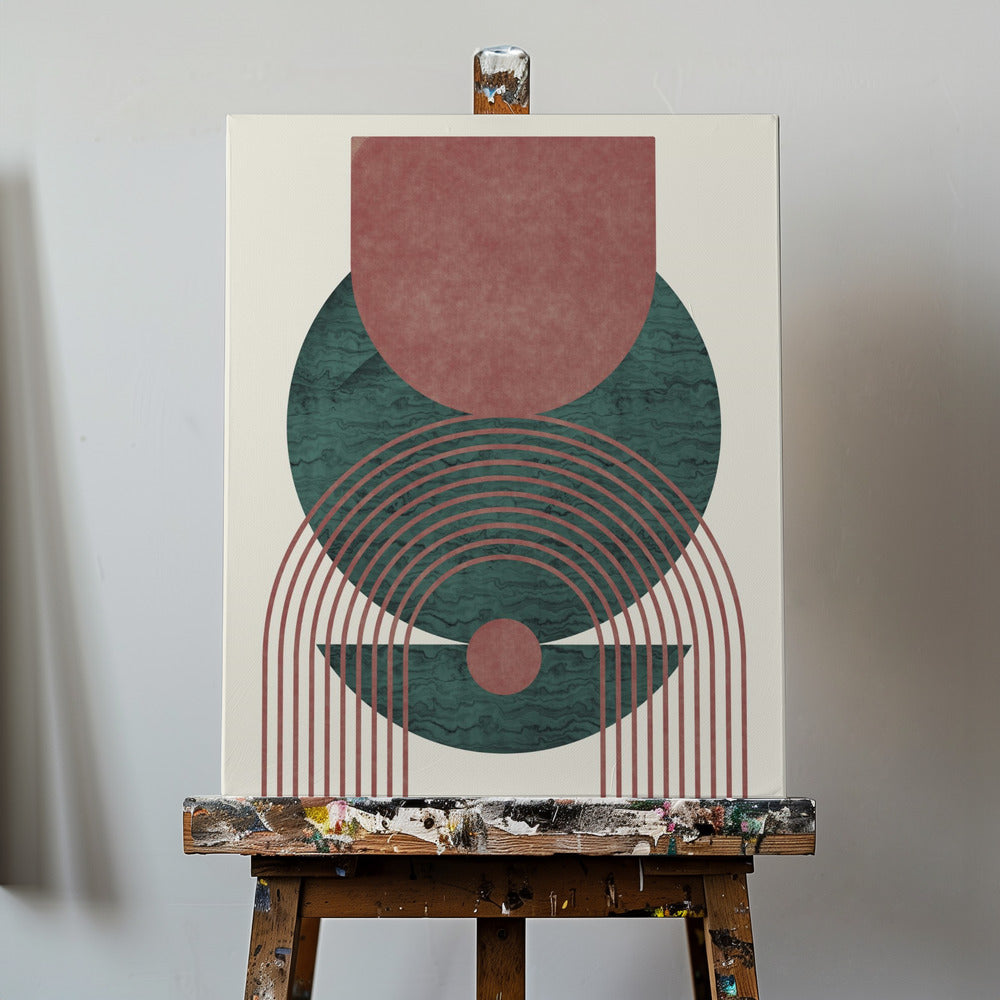 Geometrisk design av akvamarinmarmor | Canvas