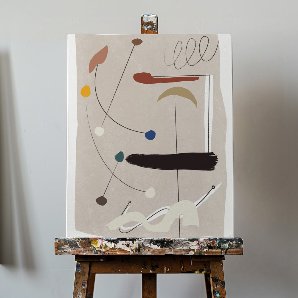 Minimalistic Lines and Colorful Shapes | Canvas