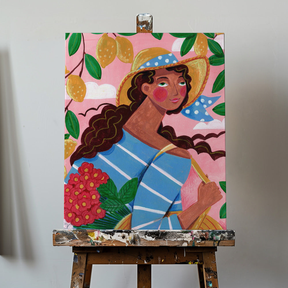 Portrait woman in Amalfi coast Italy | Canvas