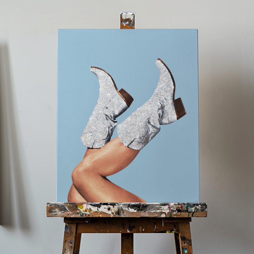 These Boots   Glitter Blue II | Canvas