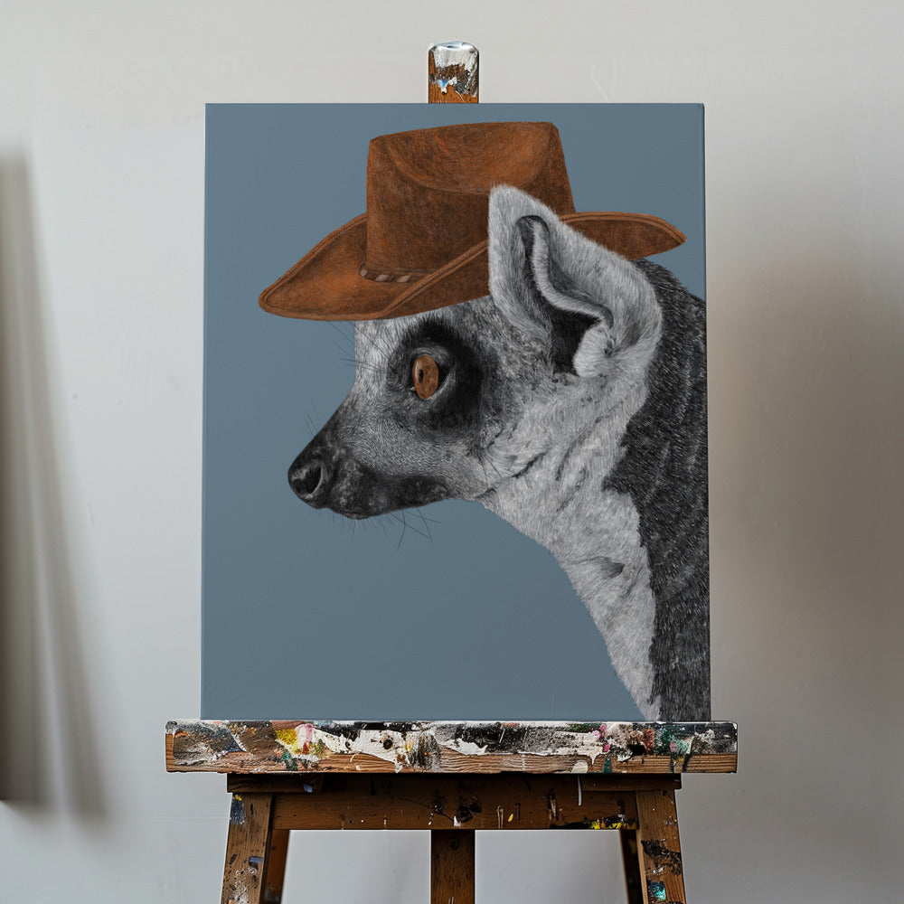 Felix The Cowboy Lemur | Canvas