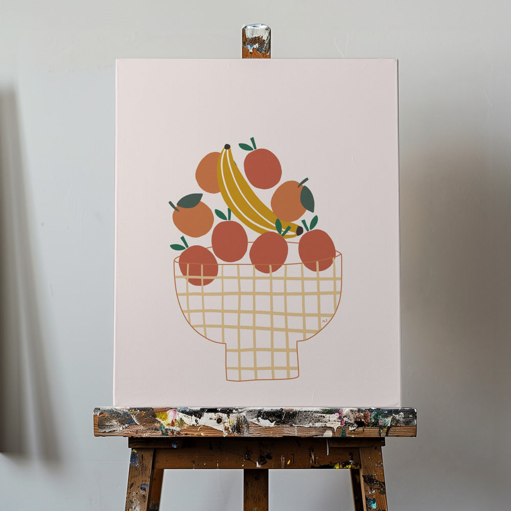 Bunte Obstschale | Leinwand