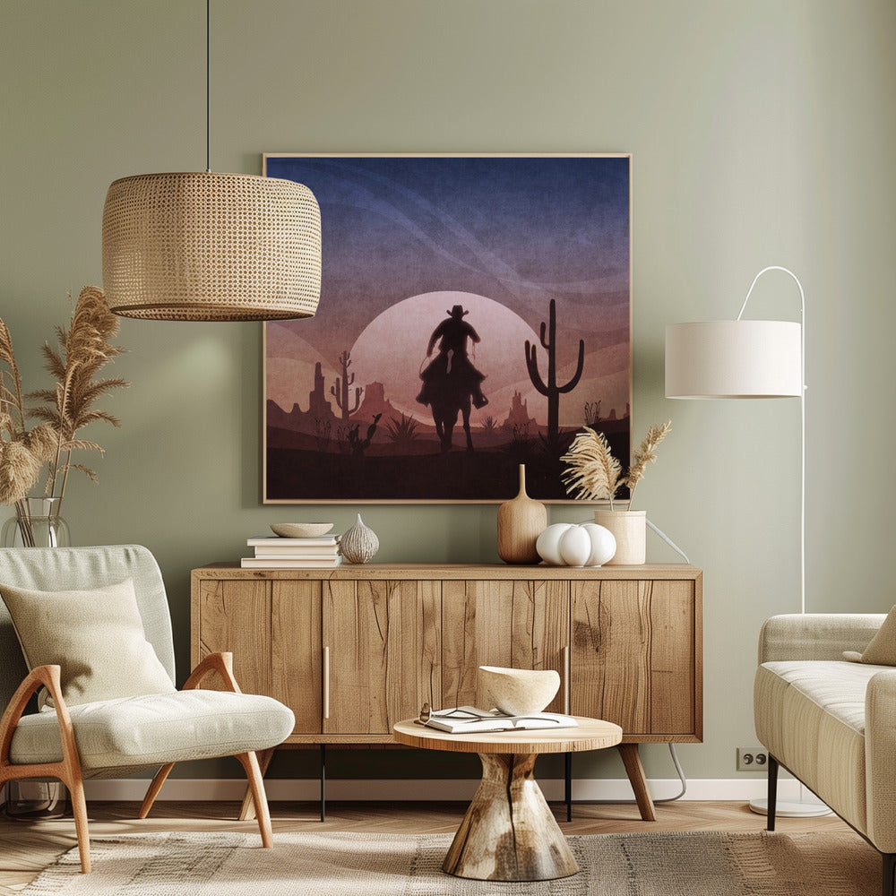 Cowboy-Sonnenuntergang | Leinwand-Bilder