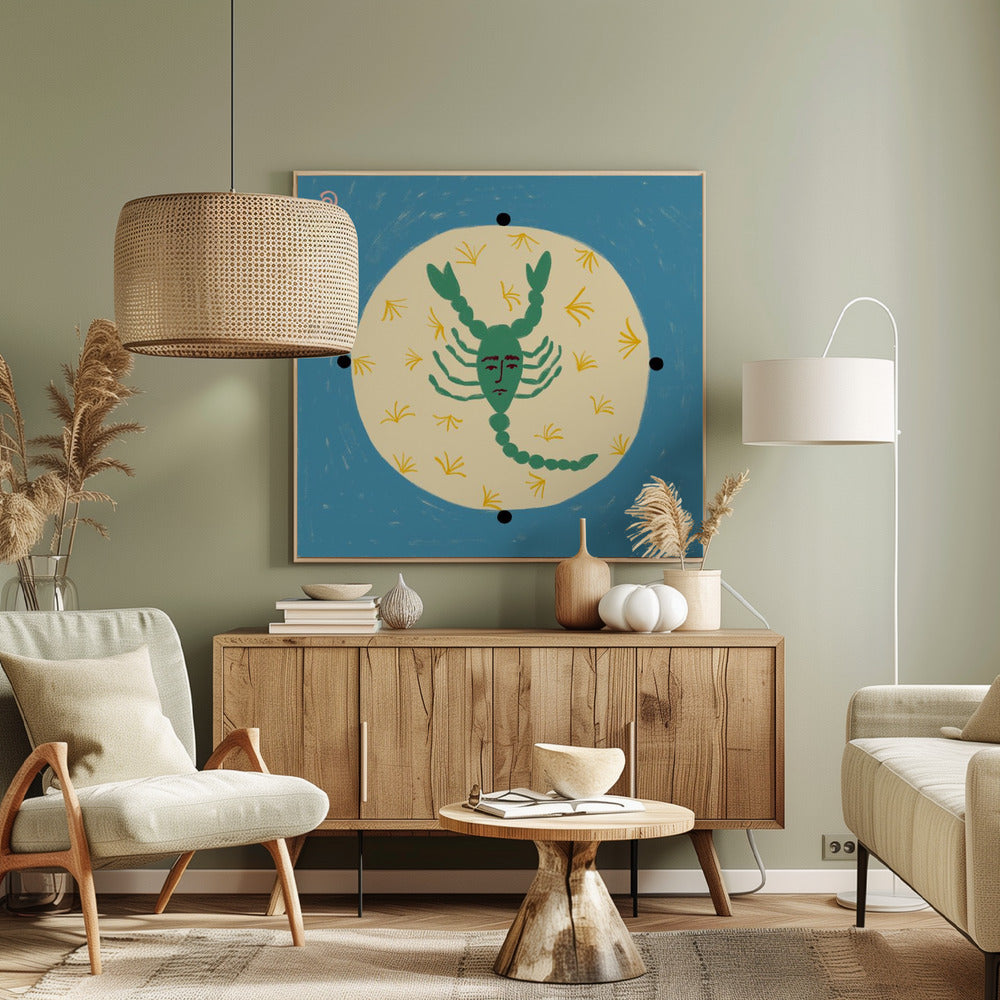 Skorpion mit menschlichem Gesicht | Leinwand