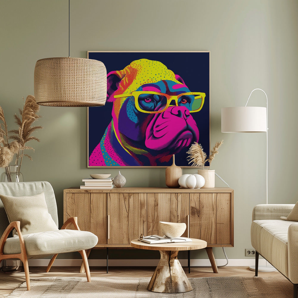 Hunde-Neon-Vibes | Leinwand