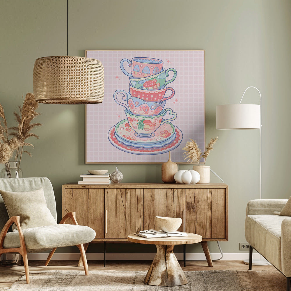 Teacup with Mushroom Patterns | Canvas